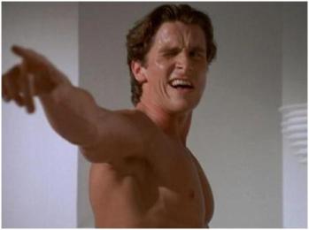 High Quality American Psycho Posting A Meme That Gets A Lot Of Likes Blank Meme Template