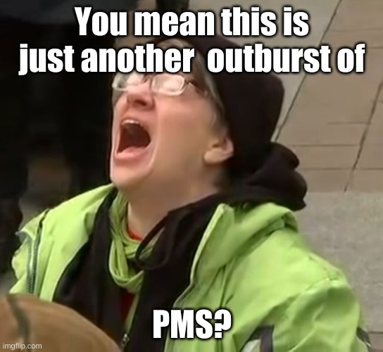 snowflake | You mean this is just another  outburst of PMS? | image tagged in snowflake | made w/ Imgflip meme maker