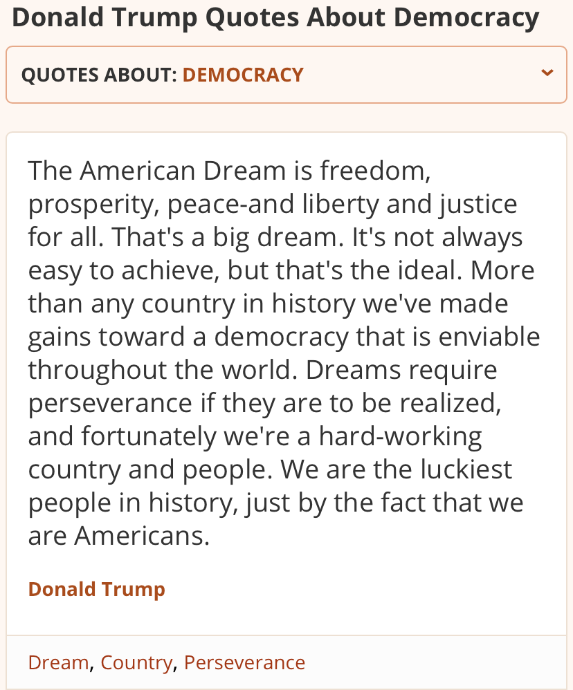 High Quality Donald Trump Democracy quote Blank Meme Template