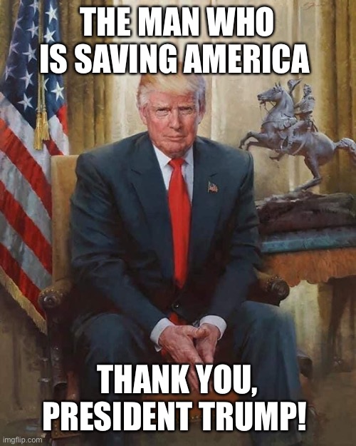 Trump Saving America while liberals are destroying it | THE MAN WHO IS SAVING AMERICA; THANK YOU, PRESIDENT TRUMP! | image tagged in donald trump,conservatives | made w/ Imgflip meme maker