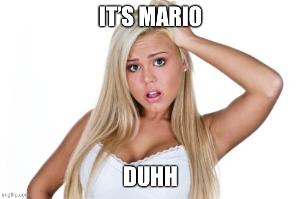 Dumb Blonde | IT’S MARIO DUHH | image tagged in dumb blonde | made w/ Imgflip meme maker