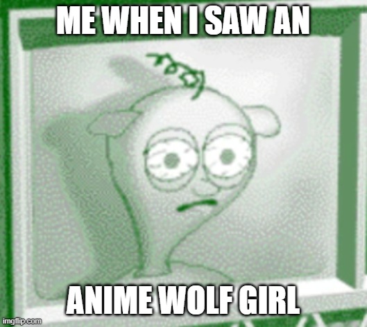 Me when I saw an anime wolf girl | ME WHEN I SAW AN; ANIME WOLF GIRL | image tagged in anime,furry | made w/ Imgflip meme maker
