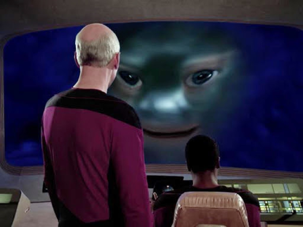 Picard looking at Nagilum Blank Meme Template