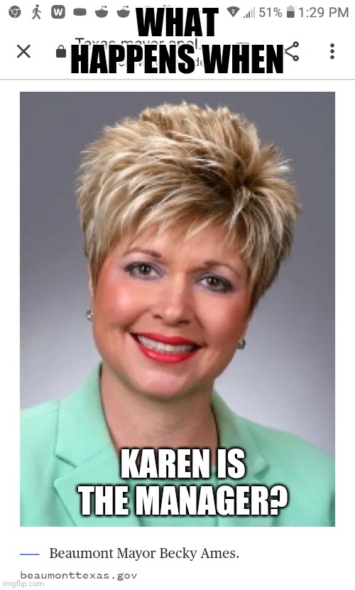 Karen is the manager Imgflip