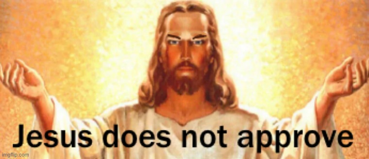 Jesus Does Not Approve | image tagged in jesus does not approve | made w/ Imgflip meme maker