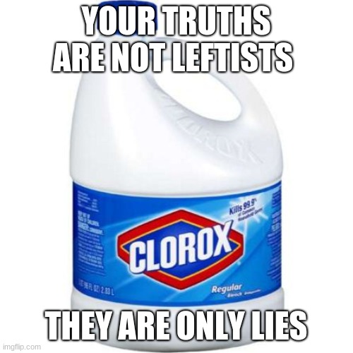 bleach | YOUR TRUTHS ARE NOT LEFTISTS THEY ARE ONLY LIES | image tagged in bleach | made w/ Imgflip meme maker