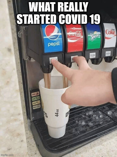 Coke Pepsi | WHAT REALLY STARTED COVID 19 | image tagged in coke pepsi | made w/ Imgflip meme maker