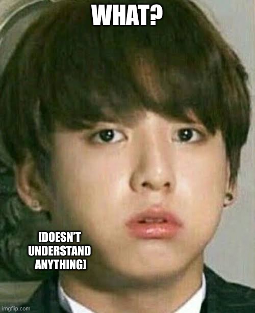 WHAT? [DOESN’T 
UNDERSTAND 
ANYTHING] | image tagged in bts | made w/ Imgflip meme maker