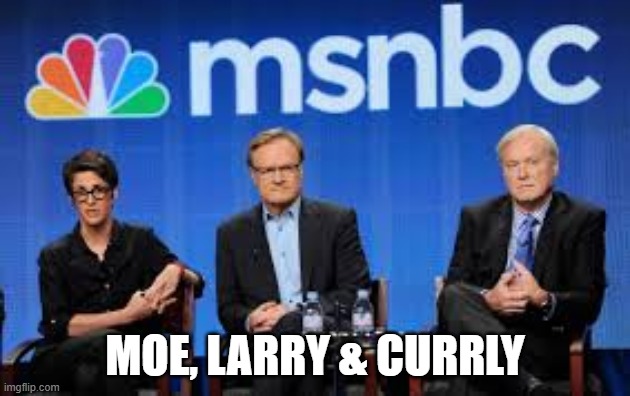 MSNBC hosts are stupid | MOE, LARRY & CURRLY | image tagged in msnbc hosts are stupid | made w/ Imgflip meme maker