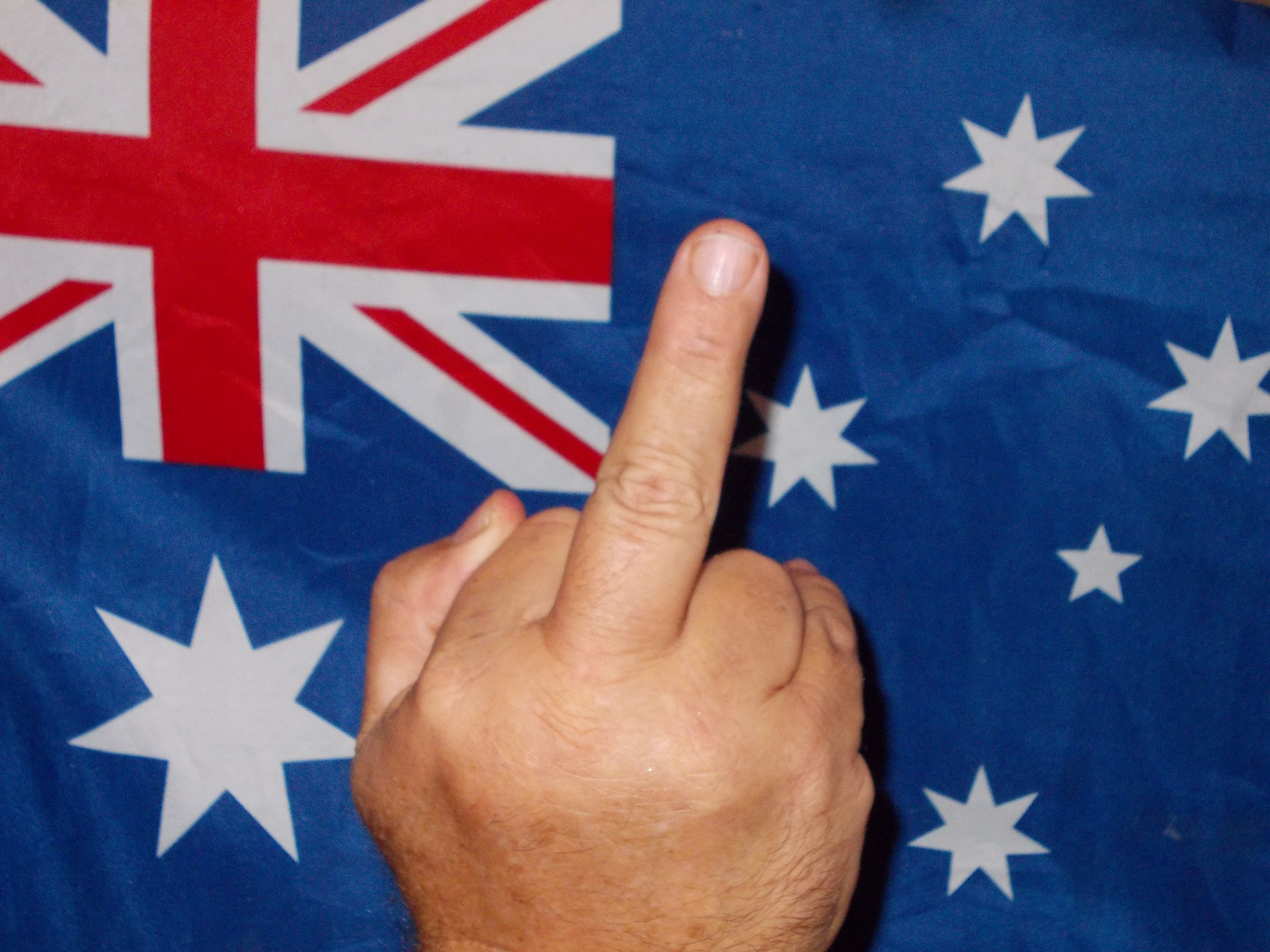 High Quality Aussie Finger to China Blank Meme Template