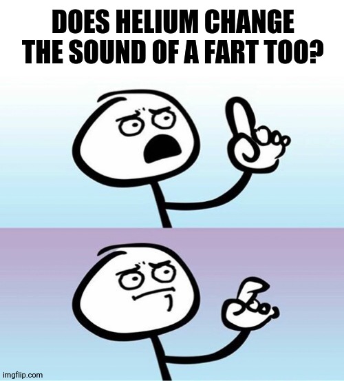 REAL TALK!!!!!!!!!!!!!!!!!! | DOES HELIUM CHANGE THE SOUND OF A FART TOO? | image tagged in question guy | made w/ Imgflip meme maker