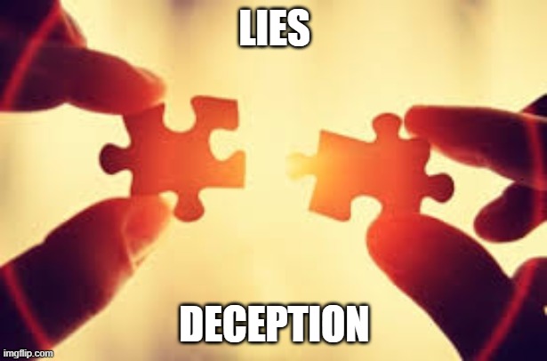 Puzzle | LIES DECEPTION | image tagged in puzzle | made w/ Imgflip meme maker