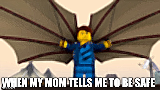 Safe | WHEN MY MOM TELLS ME TO BE SAFE | image tagged in ninjago | made w/ Imgflip meme maker