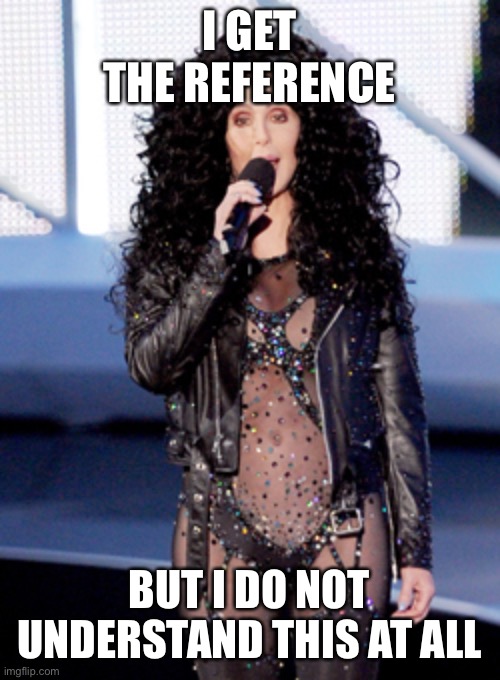 When they ask you if you would “turn back time” to do... something | I GET THE REFERENCE; BUT I DO NOT UNDERSTAND THIS AT ALL | image tagged in cher,singer,pop culture,coronavirus,quarantine,covid-19 | made w/ Imgflip meme maker