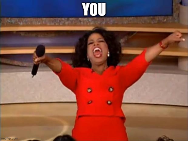 Oprah You Get A Meme | YOU | image tagged in memes,oprah you get a | made w/ Imgflip meme maker