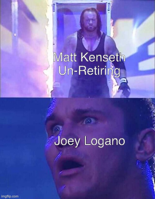 Randy Orton, Undertaker |  Matt Kenseth Un-Retiring; Joey Logano | image tagged in randy orton undertaker,nascar,matt kenseth,joey logano | made w/ Imgflip meme maker