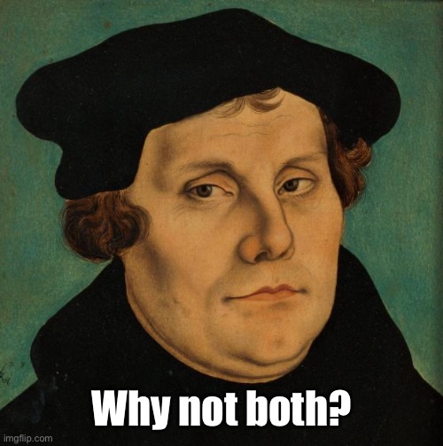 Martin Luther | Why not both? | image tagged in martin luther | made w/ Imgflip meme maker