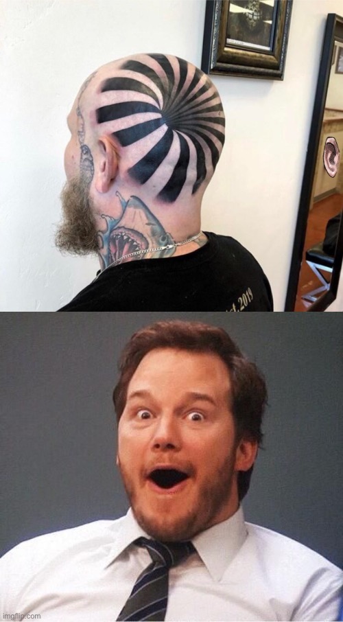 image tagged in excited,tattoo | made w/ Imgflip meme maker