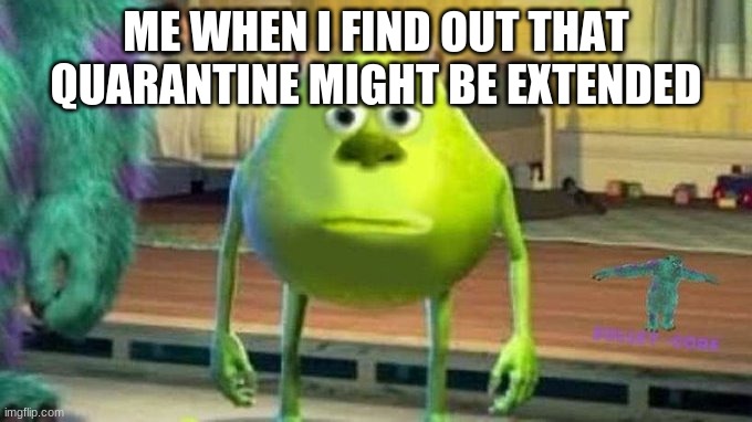 extended quarintine | ME WHEN I FIND OUT THAT QUARANTINE MIGHT BE EXTENDED | image tagged in coronavirus | made w/ Imgflip meme maker