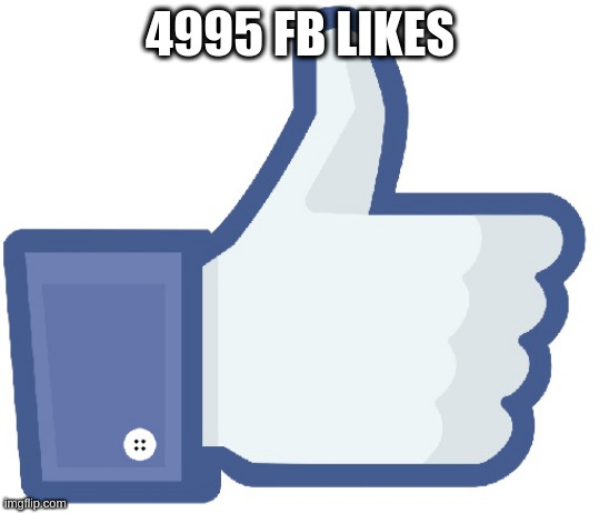 Facebook Like Button | 4995 FB LIKES | image tagged in facebook like button | made w/ Imgflip meme maker