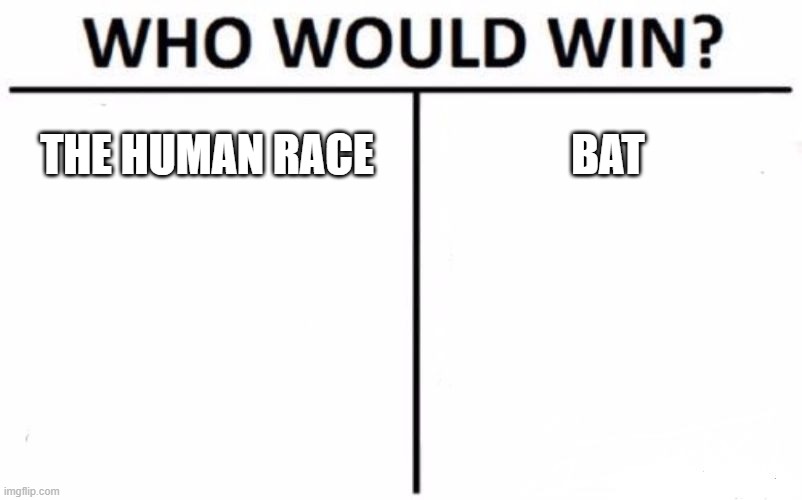 Who Would Win? Meme | THE HUMAN RACE; BAT | image tagged in memes,who would win | made w/ Imgflip meme maker