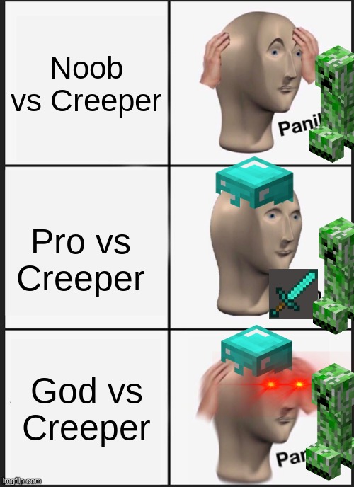 (Someone) vs Creeper Blank Meme Template