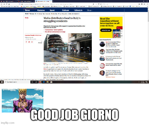 Good Job Giorno | GOOD JOB GIORNO | image tagged in blank white template | made w/ Imgflip meme maker