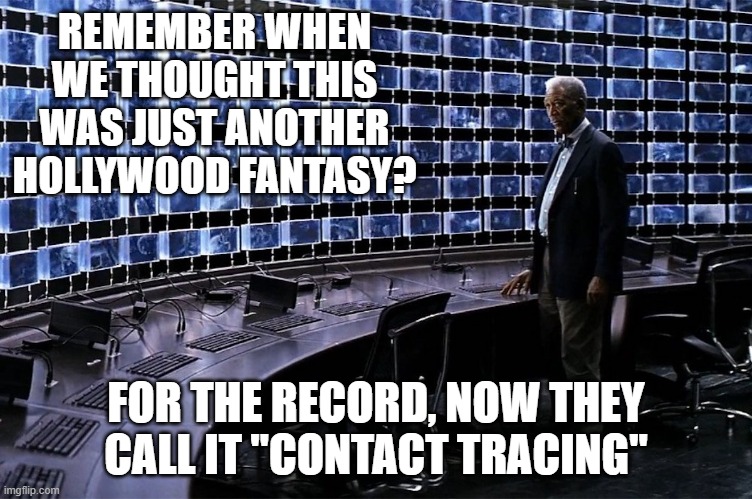 The left wants to track everything you do.  Even if you are a liberal you should be scared | REMEMBER WHEN WE THOUGHT THIS WAS JUST ANOTHER HOLLYWOOD FANTASY? FOR THE RECORD, NOW THEY CALL IT "CONTACT TRACING" | image tagged in lucius fox monitoring,contact tracing,big brother,democrats,socialists | made w/ Imgflip meme maker