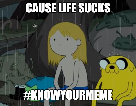 Life Sucks Meme | CAUSE LIFE SUCKS #KNOWYOURMEME | image tagged in memes,life sucks | made w/ Imgflip meme maker