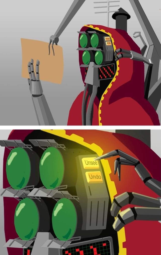 Unsee robot Blank Meme Template