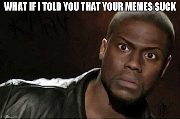 Kevin Hart Meme | WHAT IF I TOLD YOU THAT YOUR MEMES SUCK | image tagged in memes,kevin hart | made w/ Imgflip meme maker