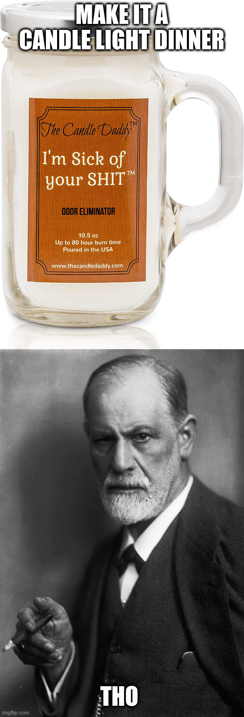 MAKE IT A CANDLE LIGHT DINNER THO | image tagged in memes,sigmund freud,sick of your bullshit | made w/ Imgflip meme maker
