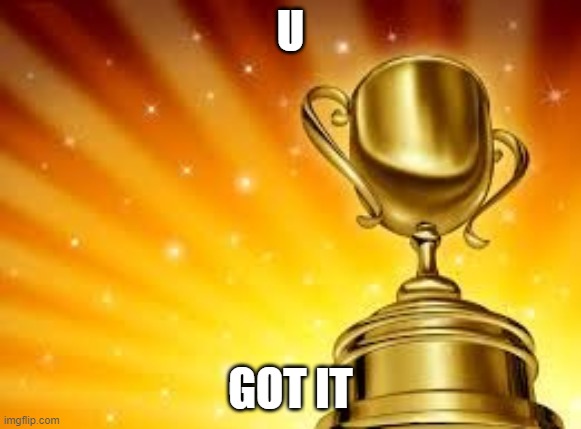 Award | U GOT IT | image tagged in award | made w/ Imgflip meme maker
