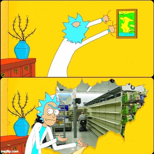 Morty rips wallpaper | image tagged in rick and morty,walmart | made w/ Imgflip meme maker