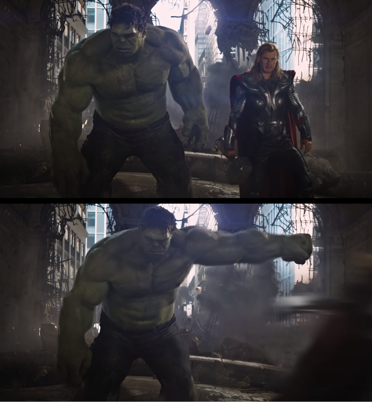 Hulk Punches Thor Blank Meme Template