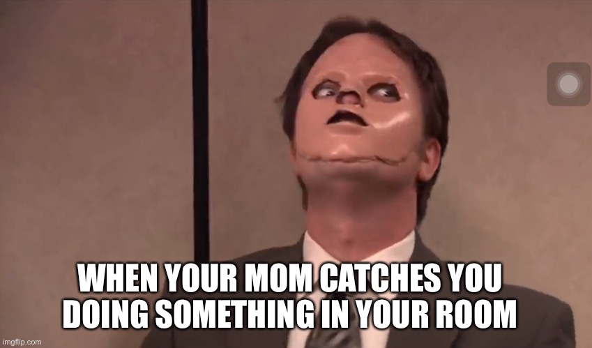 WHEN YOUR MOM CATCHES YOU DOING SOMETHING IN YOUR ROOM | image tagged in the office | made w/ Imgflip meme maker