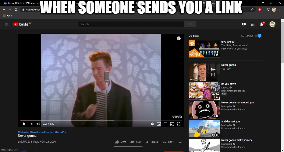 get rick roll'd - Imgflip