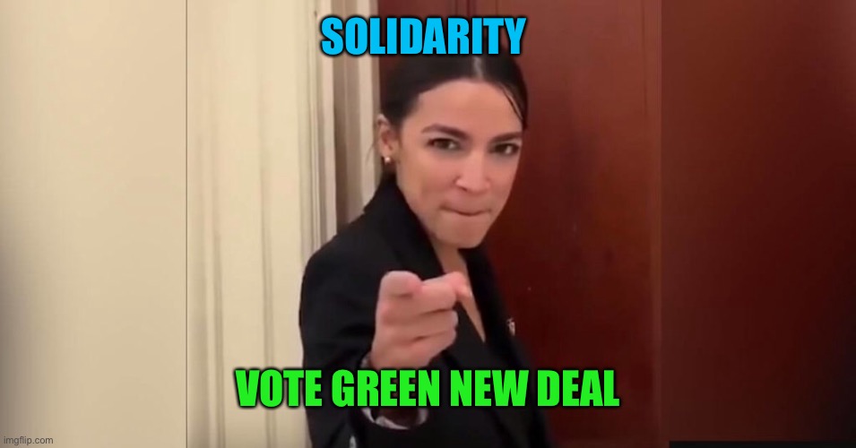 SOLIDARITY VOTE GREEN NEW DEAL | made w/ Imgflip meme maker