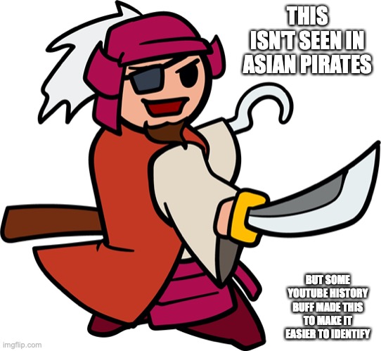 Fujiwara no Sumitomo | THIS ISN'T SEEN IN ASIAN PIRATES; BUT SOME YOUTUBE HISTORY BUFF MADE THIS TO MAKE IT EASIER TO IDENTIFY | image tagged in pirate,linfamy,youtube,memes | made w/ Imgflip meme maker