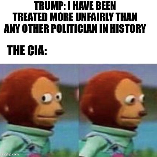 Nothing To See Here | image tagged in side eye teddy,cia,donald trump,trump,politics,memes | made w/ Imgflip meme maker