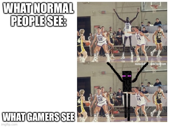 WHAT NORMAL PEOPLE SEE:; WHAT GAMERS SEE | made w/ Imgflip meme maker