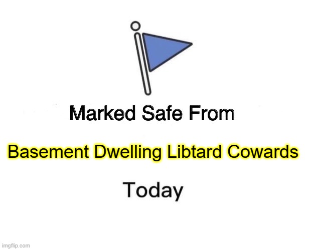 Marked Safe From Meme | Basement Dwelling Libtard Cowards | image tagged in memes,marked safe from | made w/ Imgflip meme maker