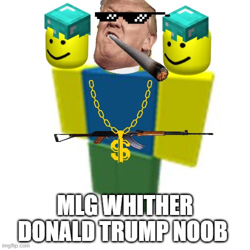 Roblox Noob | MLG WHITHER DONALD TRUMP NOOB | image tagged in roblox noob | made w/ Imgflip meme maker