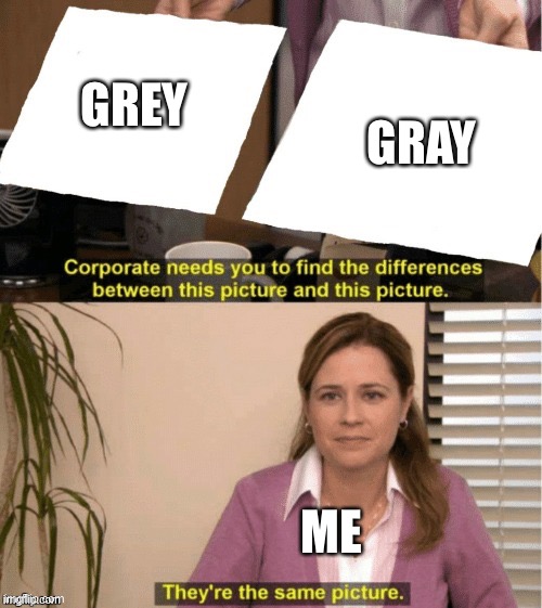 They’re the same thing | GREY GRAY ME | image tagged in theyre the same thing | made w/ Imgflip meme maker