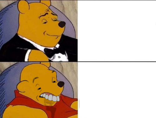 Classy and dumb pooh Blank Meme Template