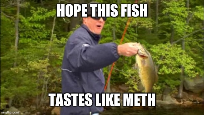Racist white joke | HOPE THIS FISH; TASTES LIKE METH | image tagged in racist white jokes | made w/ Imgflip meme maker