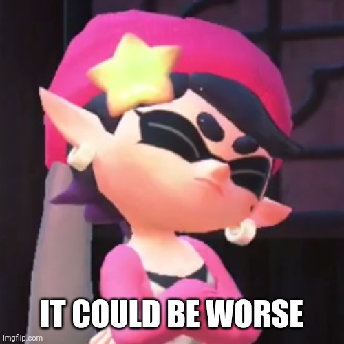 Upset Callie | IT COULD BE WORSE | image tagged in upset callie | made w/ Imgflip meme maker