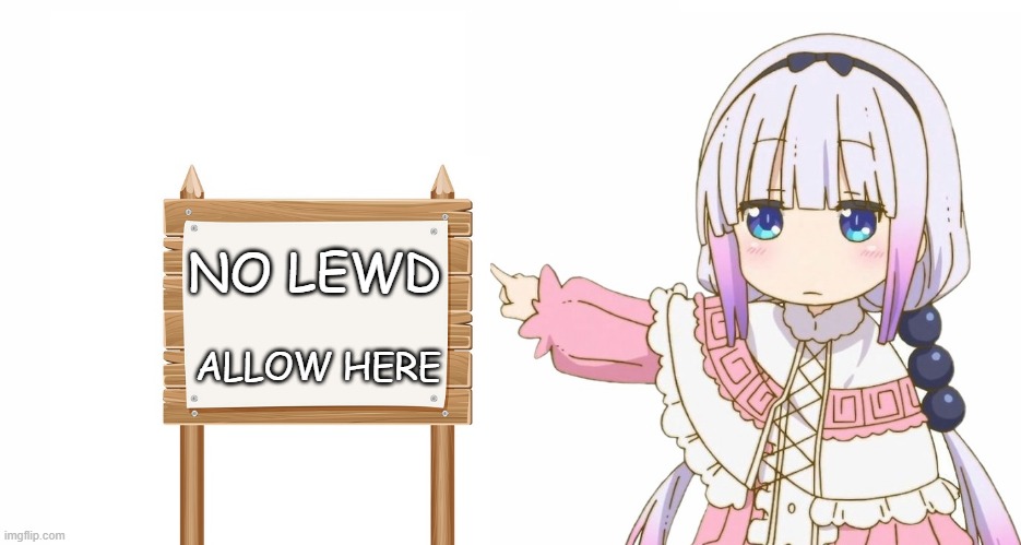 Kanna point ver2.0 | NO LEWD; ALLOW HERE | image tagged in funny memes,lewd | made w/ Imgflip meme maker