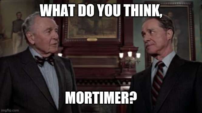 trading places | WHAT DO YOU THINK, MORTIMER? | image tagged in trading places | made w/ Imgflip meme maker