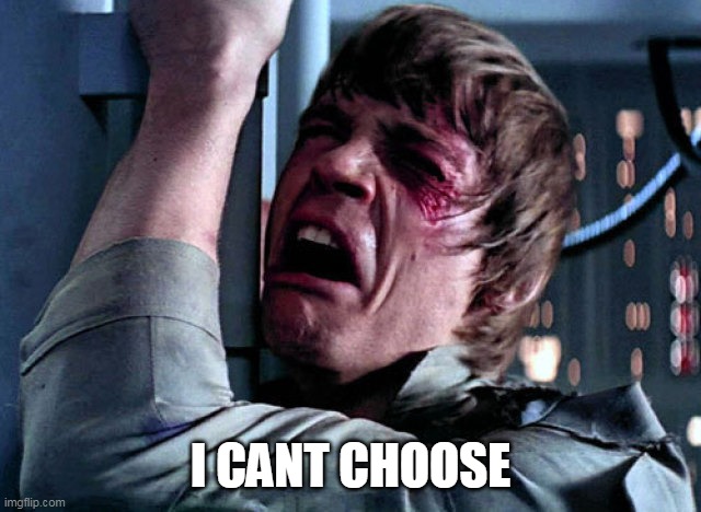 Nooo | I CANT CHOOSE | image tagged in nooo | made w/ Imgflip meme maker